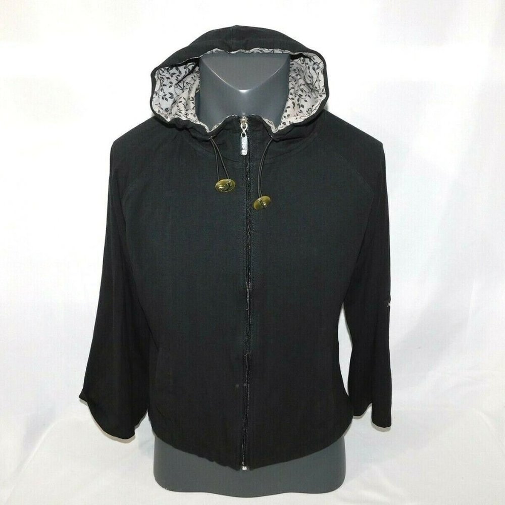 LNBF Black light Bamboo Full Zip Long Sleeve  Hoodie Womens M